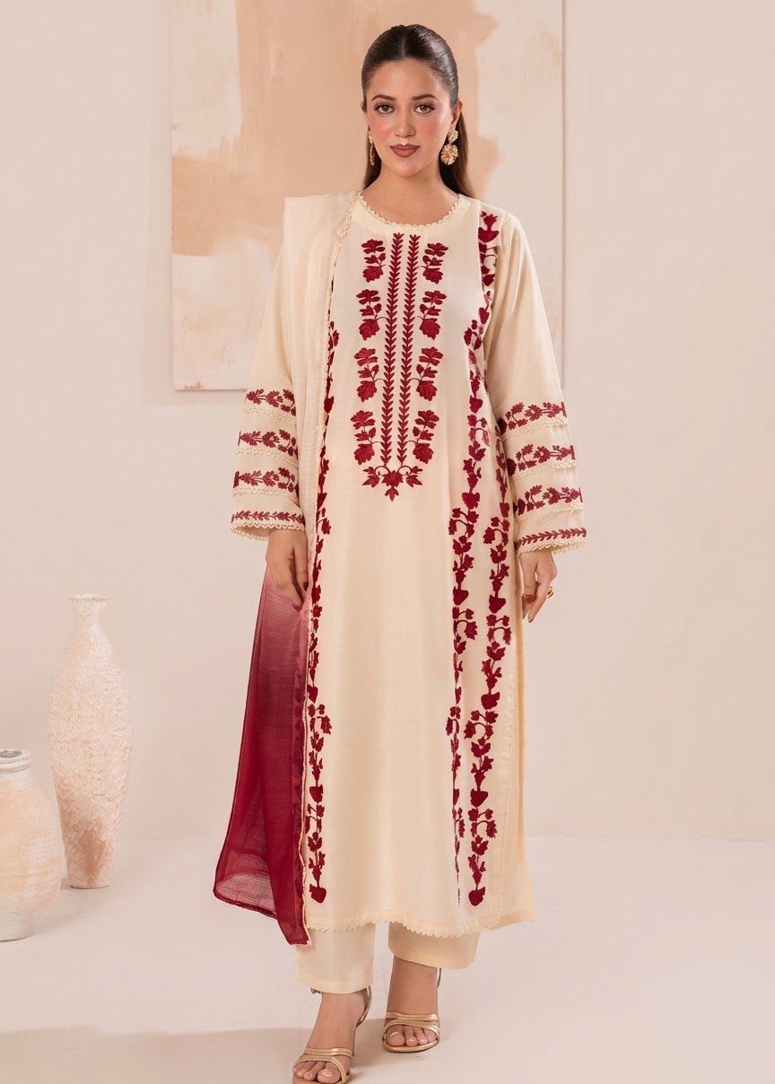 URGE Airjet Dhanak 3PC Embroidered Winter Collection 2K26 with Pashmina Shawl